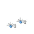 thumbnail image 1 of Sterling Silver Blue Simulated Opal Sunset Sunrise Earrings 925 New Jewelry Female Unisex, 1 of 3