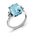 thumbnail image 1 of Sterling Silver Blue Topaz & Diamond Ring. Carat Wt- 0.04ct. Gem Wt- 7ct, 1 of 2