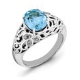 thumbnail image 1 of Sterling Silver Rhodium Blue Topaz & Diam. Ring QR3282BT, 1 of 2