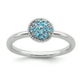thumbnail image 1 of Sterling Silver Blue Topaz Rhodium Ring, 1 of 8
