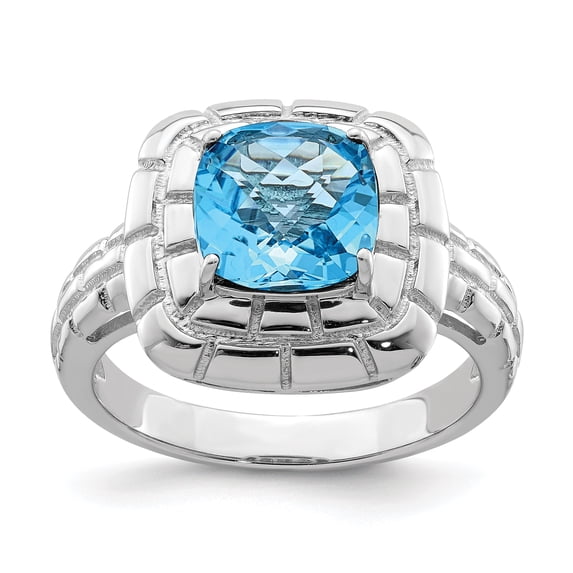Sterling Silver Blue Topaz Ring. Gem Wt- 2.7ct
