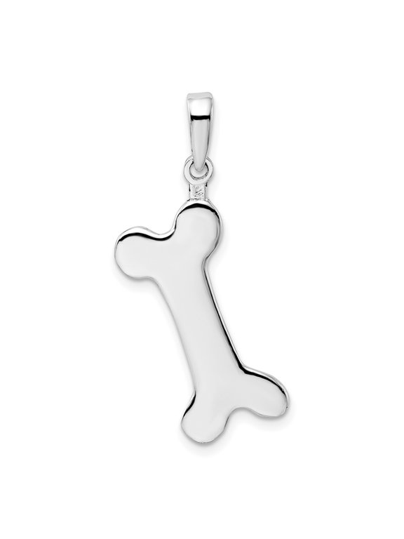 Sterling Silver Bone Pendant Necklace with Polished Finish, Unisex Dog Lover Memorial Jewelry, Pet Remembrance Symbol of Loyalty and Love, Simple Animal Keepsake Design