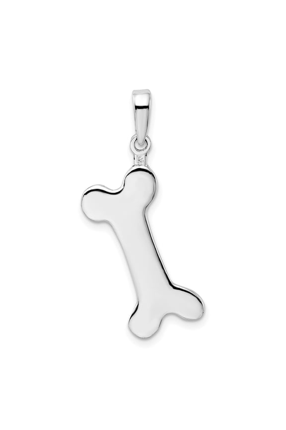 Sterling Silver Bone Pendant Necklace with Polished Finish, Unisex Dog Lover Memorial Jewelry, Pet Remembrance Symbol of Loyalty and Love, Simple Animal Keepsake Design