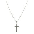 thumbnail image 1 of Sterling Silver Border Cross Pendant 1.5mm Ball Chain Necklace 14", 1 of 4