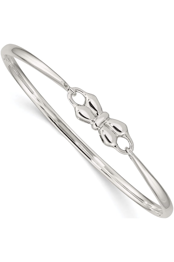 Sterling Silver Bow Baby Bangle Bracelet Made In Thailand qb1056