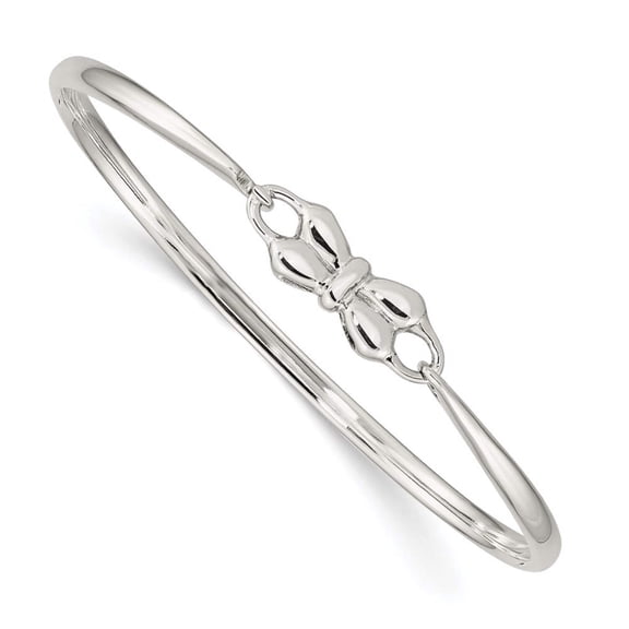 Sterling Silver Bow Baby Bangle Bracelet (Weight: 3.46 Grams, Length: Inches)