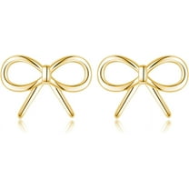 Sterling Silver Bow Stud Earrings for Women Teens Small Bow Stud Earrings Ribbon Earrings