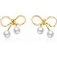 thumbnail image 1 of Sterling Silver Bow Studs Earrings for Women Teens Bow Ribbon Earrings Small Bow Earrings Bowknot Earrings Bowtie Earrings, 1 of 10