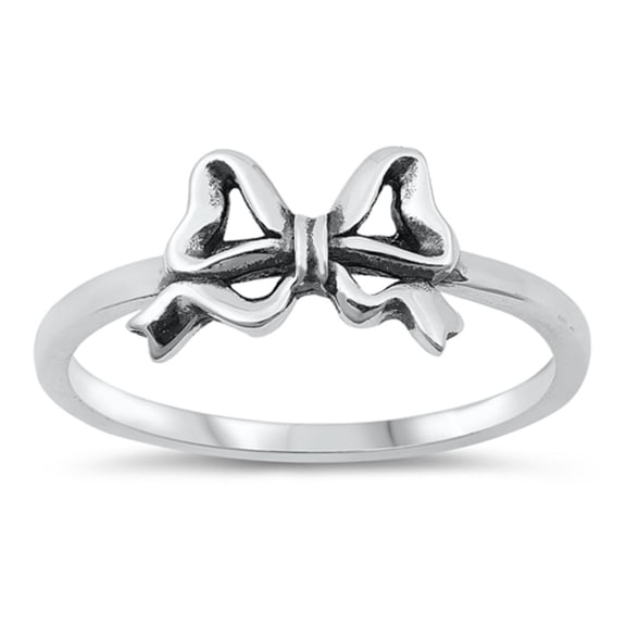 Sterling Silver Bow Tie Ring Size 10