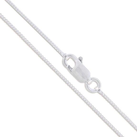 Sterling Silver Box Chain 0.8mm Solid 925 Italy Lightweight Lobster Claw Clasp Necklace 14" Jewelry Female