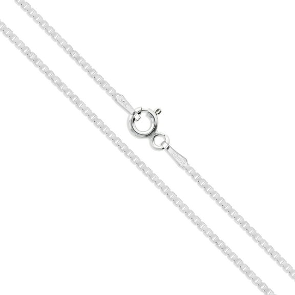 Sterling Silver Box Chain 1.1mm Genuine Solid 925 Italy Necklace 16" Jewelry Female Unisex