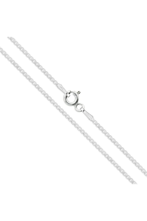 Sterling Silver Box Chain 1.1mm Genuine Solid 925 Italy Necklace 18" Jewelry Female Unisex