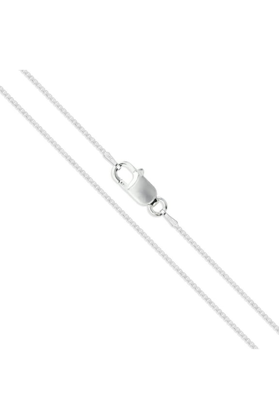 Sterling Silver Box Chain 1.1mm Solid 925 Italy Lightweight Lobster Claw Clasp Necklace 20" Jewelry Female