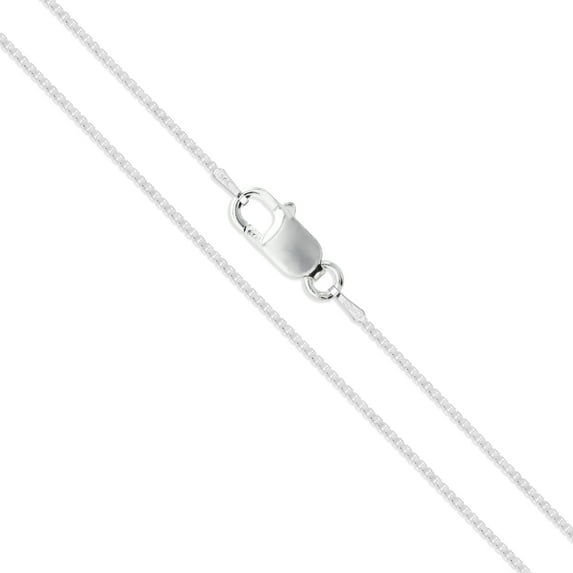 Sterling Silver Box Chain 1.1mm Solid 925 Italy Lightweight Lobster Claw Clasp Necklace 20" Jewelry Female