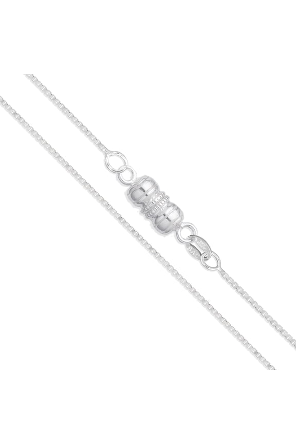 Sterling Silver Box Chain 1.1mm Solid 925 Italy Lightweight Wide Magnetic Clasp Necklace 16" Jewelry Female