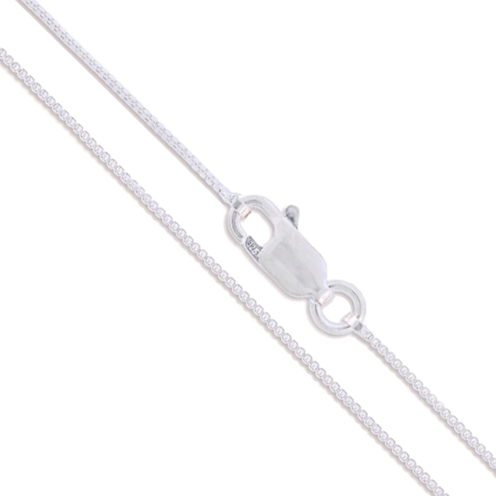 Sterling Silver Box Chain 1.4mm Solid 925 Italy Lightweight Lobster Claw Clasp Necklace 20" Jewelry Female