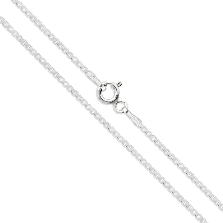 Very Box Chain 1MM 010 Gauge Necklace Sterling Silver Made In Italy 