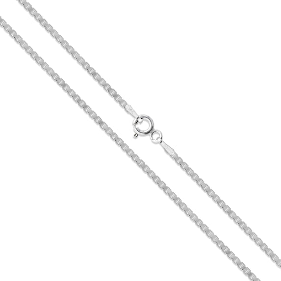 Sterling Silver Box Chain 1.7mm Genuine Solid 925 Italy Necklace 24" Jewelry Female Unisex