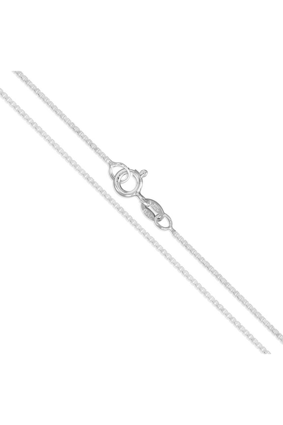 Sterling Silver Box Chain 1mm Genuine Solid 925 Italy Necklace 14" Jewelry Female Unisex