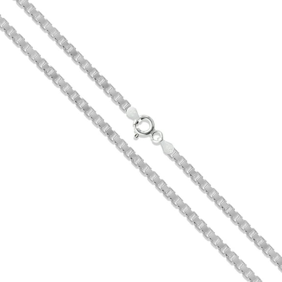 Sterling Silver Box Chain 2.4mm Genuine Solid 925 Italy Necklace 20" Jewelry Female Unisex