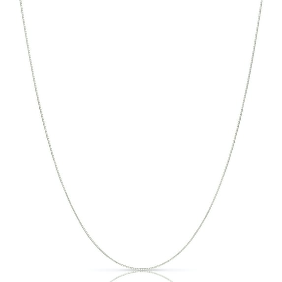 Sterling Silver Box Chain Necklace 0.8MM, Solid 925 Italy, Next Level Jewelry