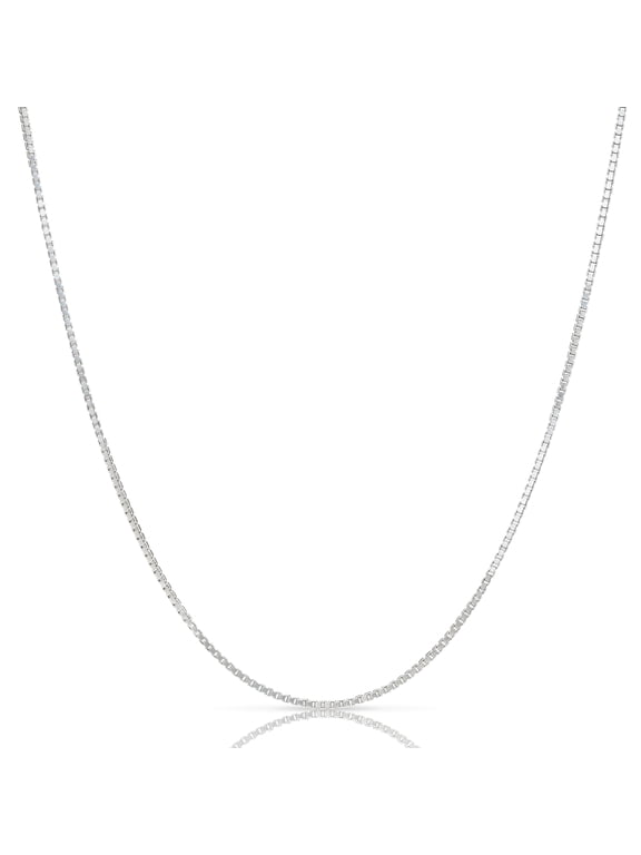 Sterling Silver Box Chain Necklace 1MM-3MM, Solid 925 Italy, 16-24 inch, Next Level Jewelry