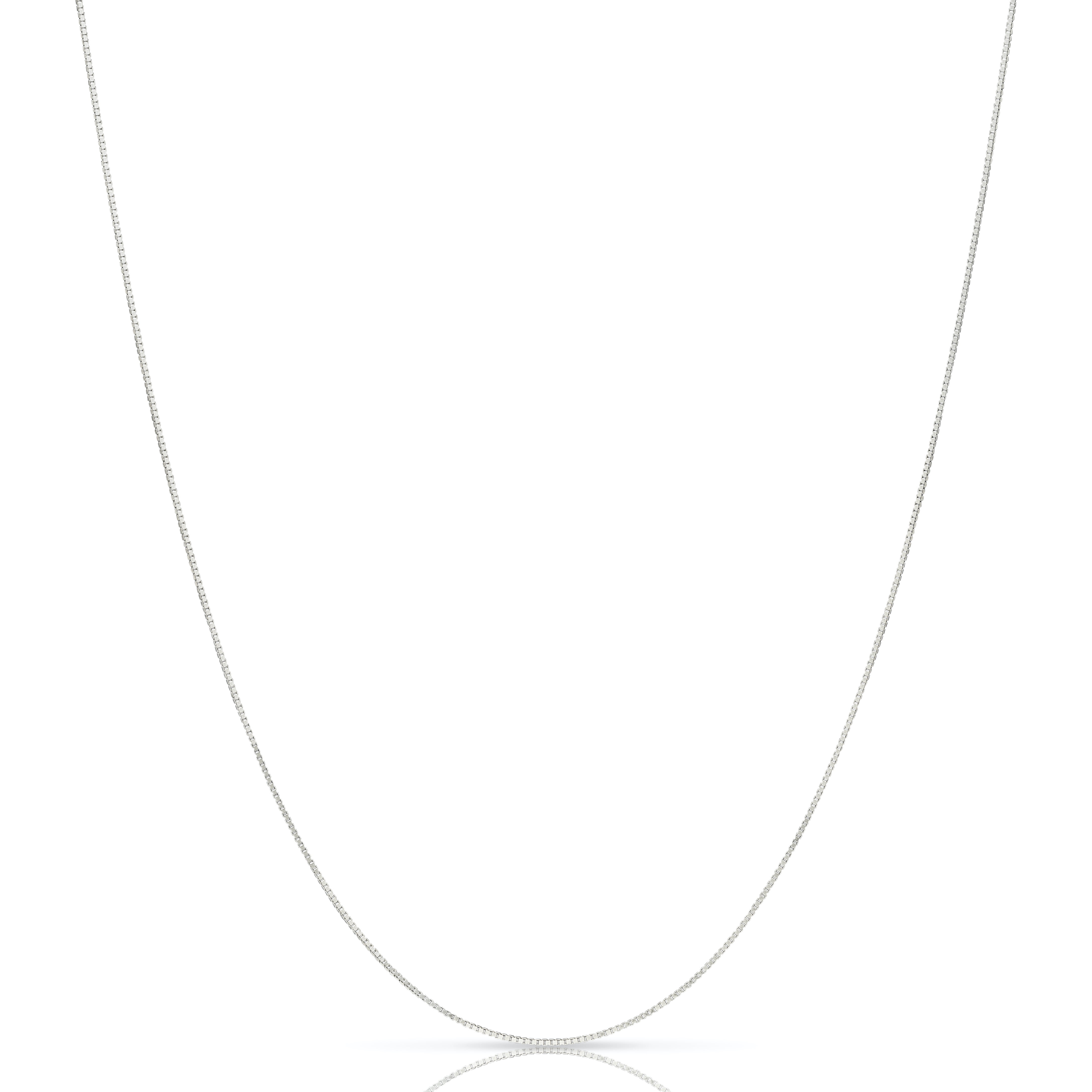 Sterling Silver Box Chain Necklace 1MM3MM, Solid 925 Italy, 1624 inch