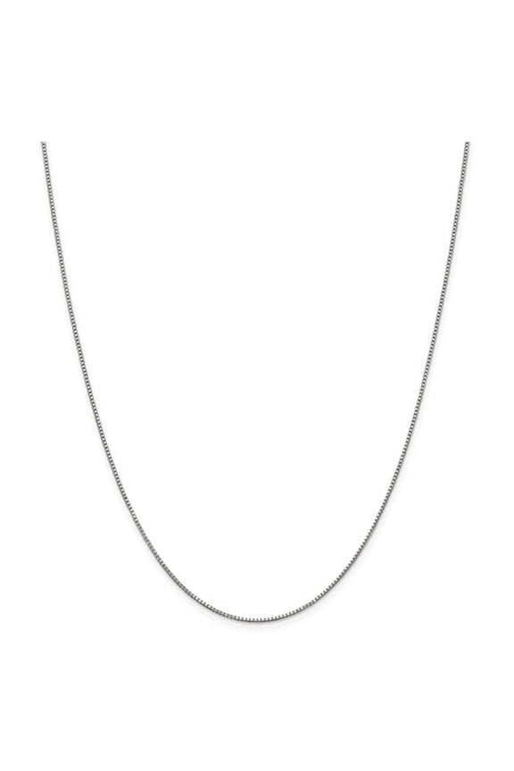 Gem & Harmony Sterling Silver Box Chain Necklace 24 inches (0.9mm) for Women