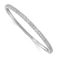 thumbnail image 1 of Sterling Silver Bracelet Bangle Cubic Zirconia Round 3.7 mm in Shi mmer 29 Stone CZ Hinged, 1 of 3