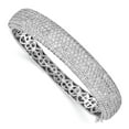 thumbnail image 1 of Sterling Silver Bracelet Bangle Women's Cubic Zirconia Round 11 mm 6.5 in Shi mmer 568 Stone CZ Pav‚ Hinged, 1 of 4