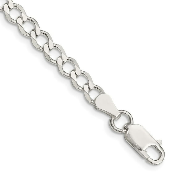Sterling Silver Bracelet Chain Styles Curb 5.3 mm 7 in Semi-solid Flat