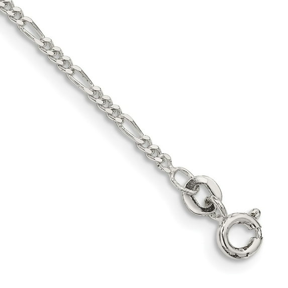Sterling Silver Bracelet Chain Styles Figaro Women's 1.75 mm 8 in