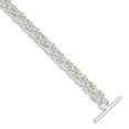 thumbnail image 1 of Sterling Silver Bracelet Chain Styles Link, Other 5.75 mm 7.5 in 7.5inch Polished Fancy Link Toggle, 1 of 4