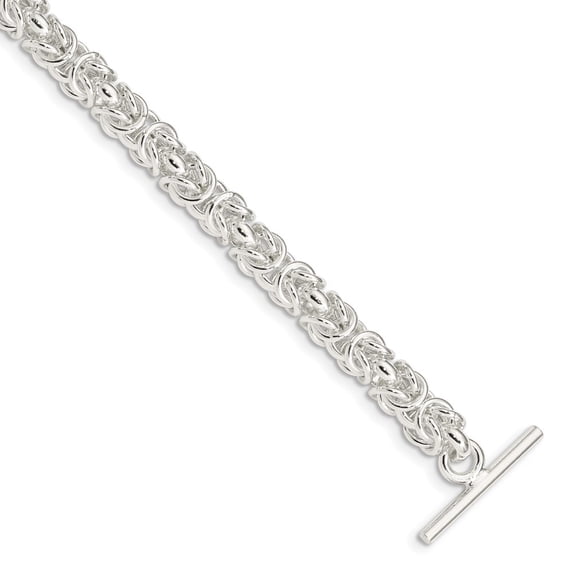 Sterling Silver Bracelet Chain Styles Link, Other 5.75 mm 7.5 in 7.5inch Polished Fancy Link Toggle