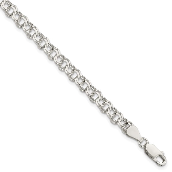 Sterling Silver Bracelet Charm Link, Other Women's mm 7 in 5.5 Double Link