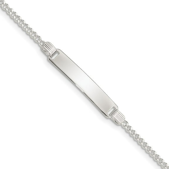 Sterling Silver Bracelet Childrens Curb 6 mm in Children's ID