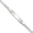 thumbnail image 1 of Sterling Silver Bracelet Childrens Figaro Girl's 6 mm in Baby ID with Cut-out Heart, 1 of 5