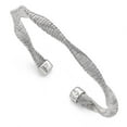 thumbnail image 1 of Sterling Silver Bracelet Cuff 5 mm in Textured & Polished Twisted, 1 of 2