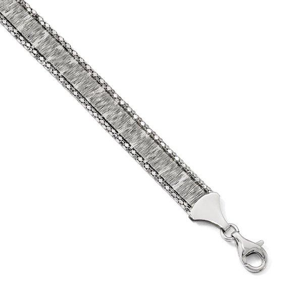 Sterling Silver Bracelet Fancy 9.5 mm 7.5 in