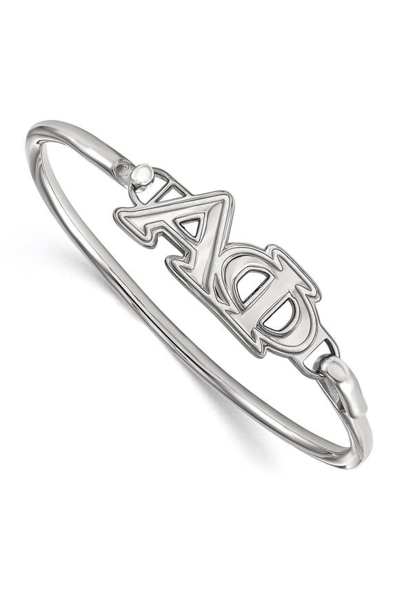 Sterling Silver Bracelet Greek Alpha Phi 33 mm 7 in LogoArt Small Hook and Clasp Bangle