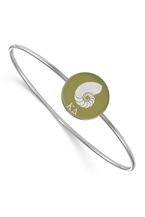 Sterling Silver Bracelet Greek Kappa Delta 19 mm 7 in LogoArt Enameled Slip-on Bangle