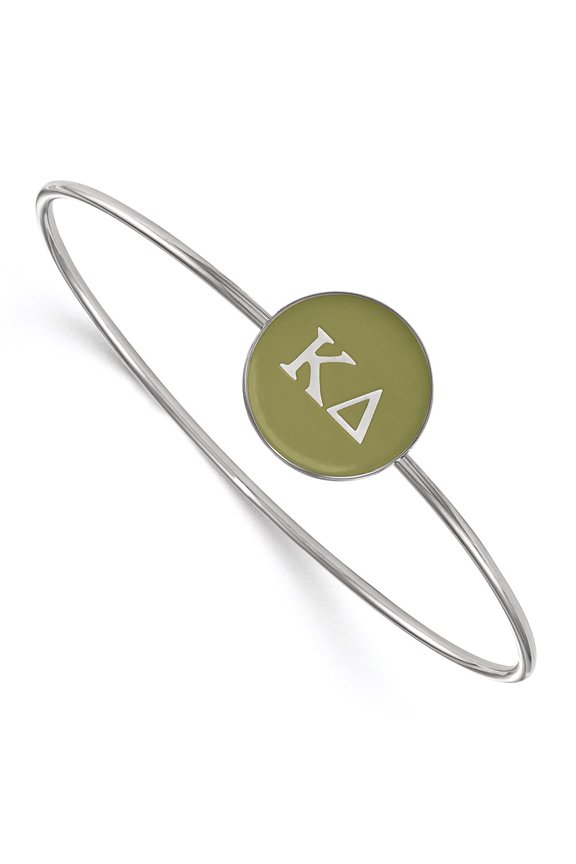 Sterling Silver Bracelet Greek Kappa Delta 19 mm 7 in LogoArt Enameled Slip-on Bangle