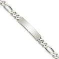 thumbnail image 1 of Sterling Silver Bracelet ID Figaro Women's 7 mm 7.5 in Polished Engraveable Link, 1 of 3