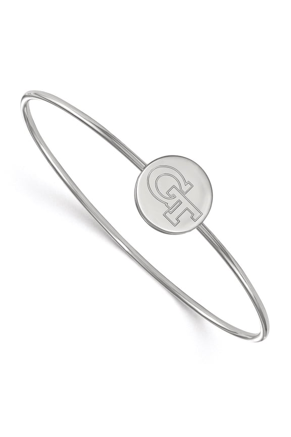 Sterling Silver Bracelet NCAA Georgia Institute of Technology 15 mm 7 in LogoArt Wire Bangle