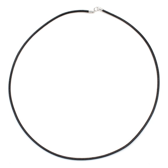 14K Gold Plated Braided Leather Cord Necklace- 24in