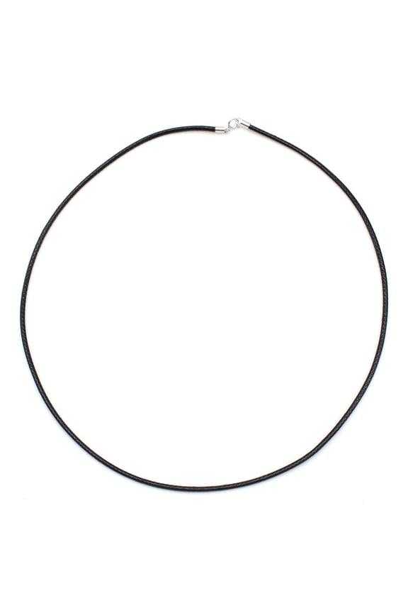 14K Gold Plated Braided Leather Cord Necklace 18in