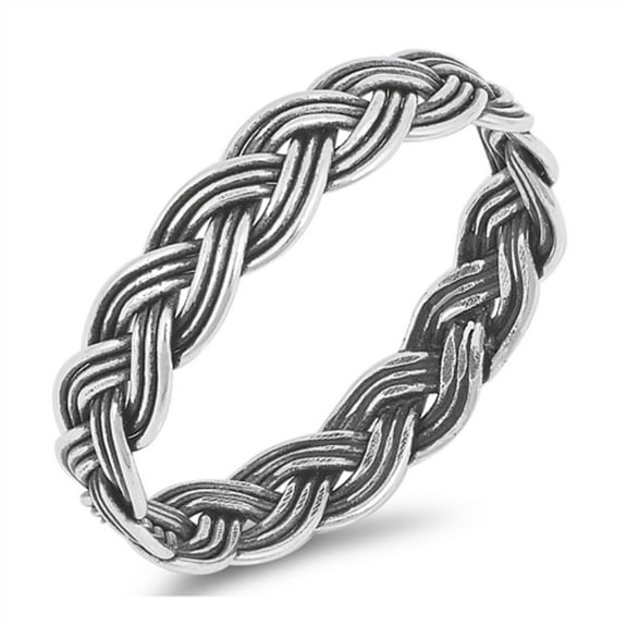 Sterling Silver Braided Rope Ring