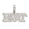 thumbnail image 1 of 925 Sterling Silver Satin Polished Brat Pendant Necklace 13x18mm Wide Pendant for Women - .7 Grams, 1 of 2