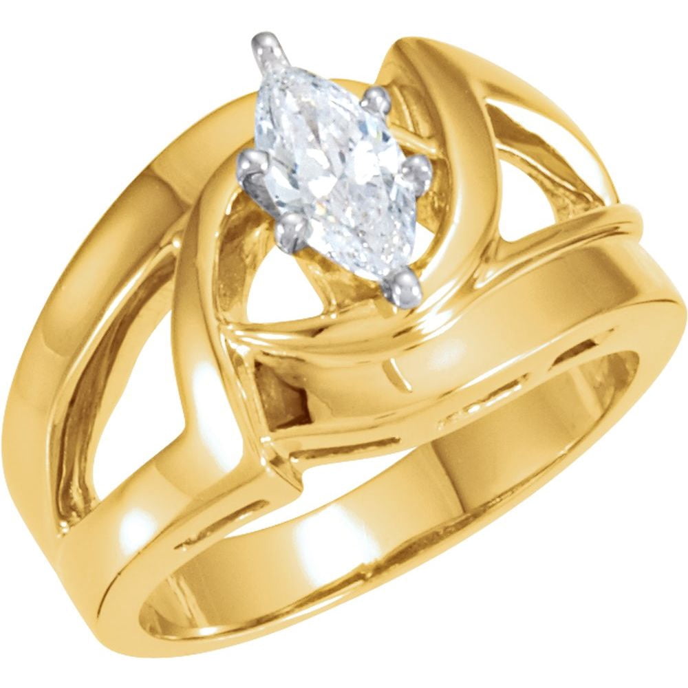 Ring Without Color Sterling Silver Bridal Wedding Engagement Semi-Mount Solitaire Ring ...