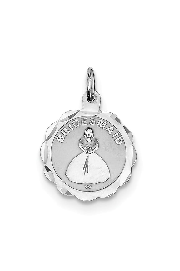 Sterling Silver Bridesmaid Disc Charm Pendant